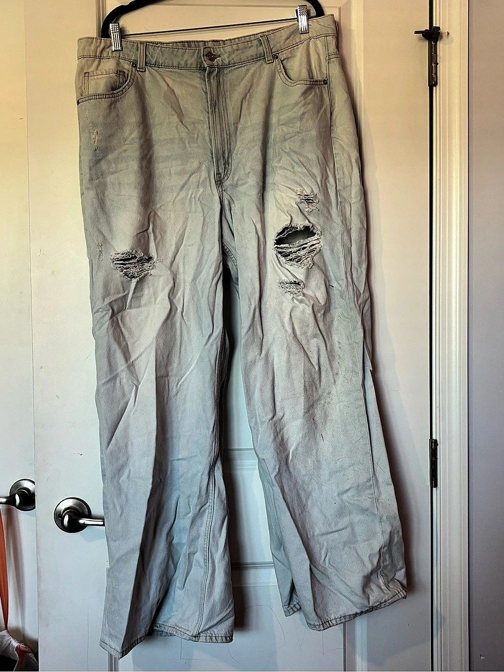 Boyfriend Distressed Jeans in Blue Size 18W